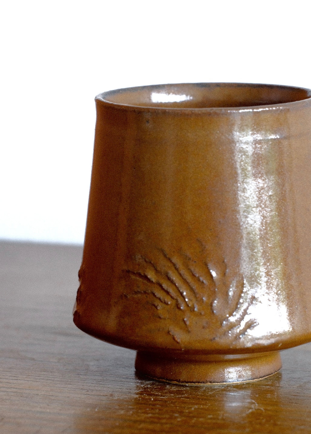 Kaki cord-marked cup (Swirl)