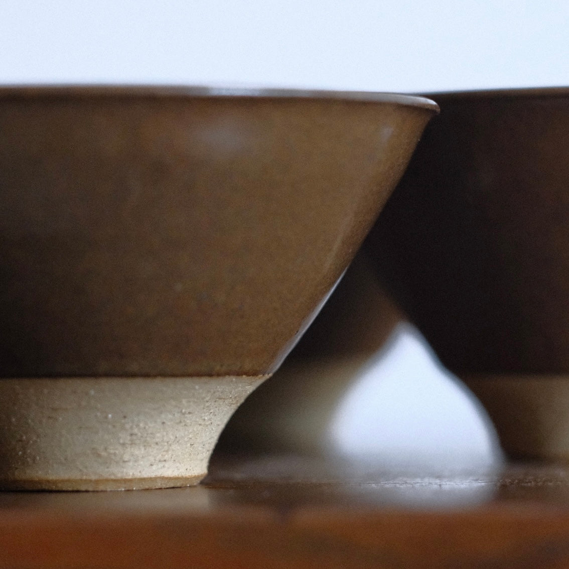 Kaki indented footring bowl