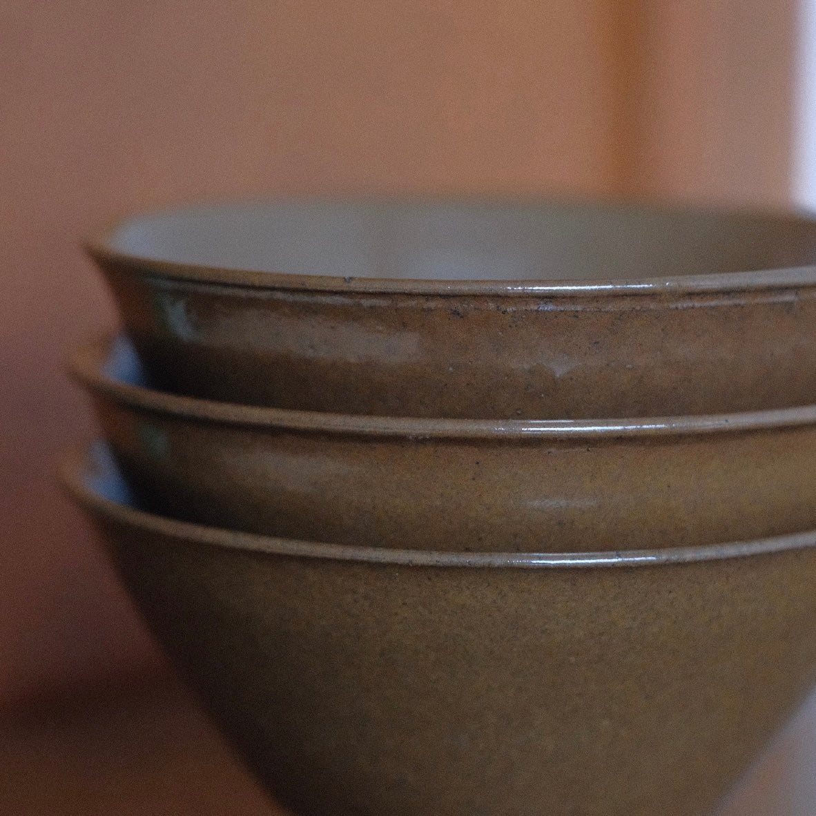 Kaki indented footring bowl