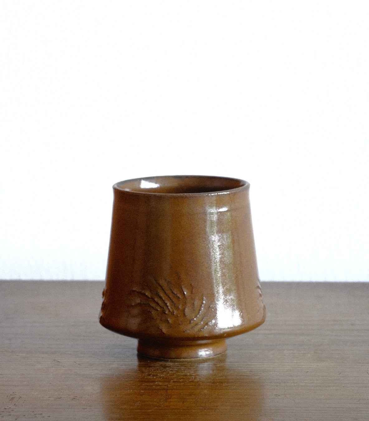 Kaki cord-marked cup (Swirl)