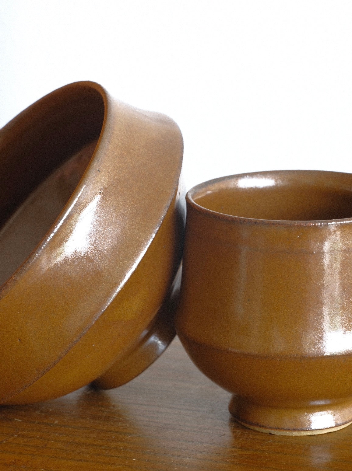 Kaki bowl and cup set